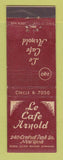 Matchbook Cover - Le Cafe Arnold New York City
