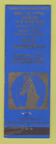 Matchbook Cover - Paddock Bar Detroit MI