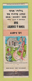 Matchbook Cover - Town & Country Bar Taylor MI hillbilly STAINED