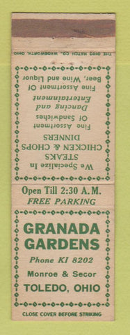 Matchbook Cover - Granada Gardens Restaurant Toledo OH