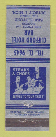 Matchbook Cover - Clifford Hotel Bar Detroit MI