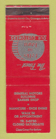 Matchbook Cover - General Motors Building Barber Shop Detroit MI