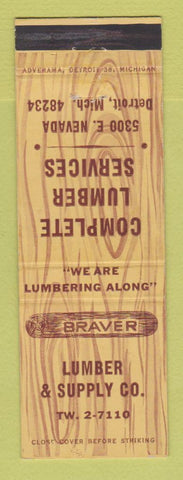 Matchbook Cover - Braver Lumber Supply Detroit MI