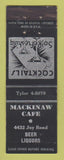 Matchbook Cover - Mackinaw Cafe Detroit MI