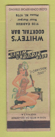 Matchbook Cover - Whitey's Cocktail Bar Detroit MI pinup