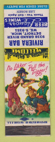 Matchbook Cover - Riviera Bar Detroit MI hillbilly