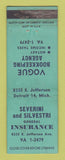 Matchbook Cover - Severini SilvestriI Insurance Detroit MI WEAR