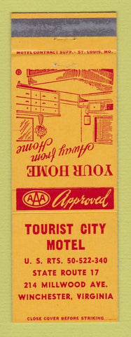 Matchbook Cover - Tourist City Motel Winchester VA