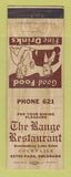 Matchbook Cover - The Range Restaurant Estes Park Colorado