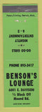 Matchbook Cover - Benson's Lounge Go Go Girls Detroit? MI
