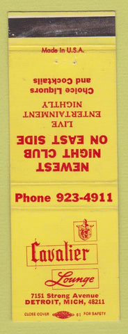 Matchbook Cover - Cavalier Lounge Detroit MI