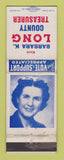 Matchbook Cover - Barbara Long County Treasurer MI? WEAR