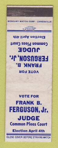 Matchbook Cover - Frank Ferguson Judge Election Detroit? MI WEAR