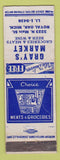 Matchbook Cover - Gray's Market Royal Oak MI grocery WORN