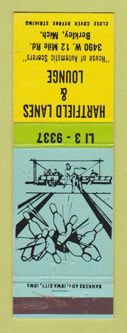 Matchbook Cover - Hartfield Lanes Lounge Berkley MI
