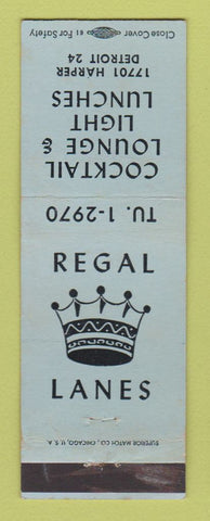 Matchbook Cover - Regal Lanes Bowling Detroit MI