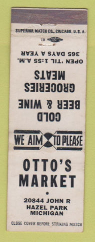 Matchbook Cover - Otto's Market Grocery Hazel Park MI WEAR