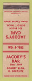 Matchbook Cover - Jacoby's Bar Detroit MI cafe