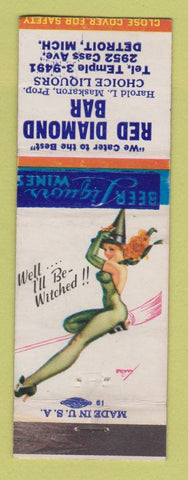 Matchbook Cover - Red Diamond Bar Detroit MI pinup