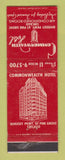 Matchbook Cover - Commonwealth Hotel Chicago IL