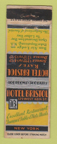 Matchbook Cover - Hotel Brisol New York City WEAR