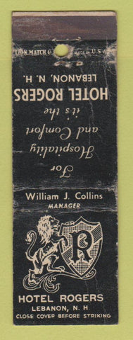 Matchbook Cover - Hotel Rogers Lebanon NH WORN