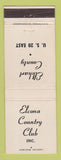 Matchbook Cover - Elcona Country Club Bristol IN