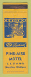 Matchbook Cover - Pine Aire Motel Grayling MI