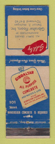 Matchbook Cover - Gibraltar Concrete Floors Detroit MI