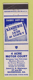 Matchbook Cover - 4 Acre Motor Court Bainbridge GA