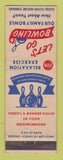 Matchbook Cover - Let's Go Bowling