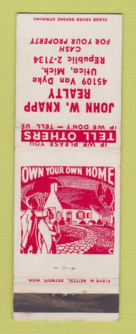 Matchbook Cover - John Knapp Real Estate Utica MI