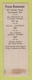 Matchbook Cover - Presto Restaurant Wilmington DE