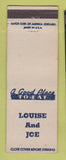Matchbook Cover - Louise and Joe Restaurant Detroit MI WEAR