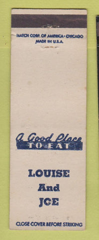 Matchbook Cover - Louise and Joe Restaurant Detroit MI WEAR