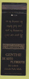 Matchbook Cover - Genthe DeSoto Plymouth Lincoln Park MI WEAR