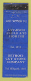 Matchbook Cover - Detroit Cut Stone Company MI WORN