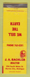 Matchbook Cover - JA Bachler Real Estate Marine City MI