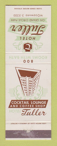 Matchbook Cover - Hotel Tuller Detroit MI