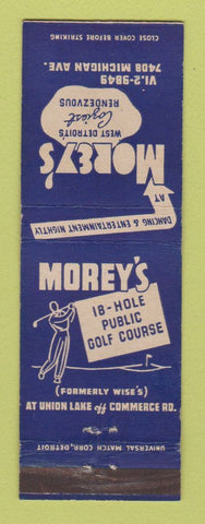 Matchbook Cover - Morey's Golf Detroit MI Horse Riding