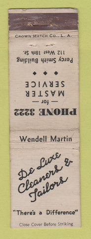 Matchbook Cover - De Luxe Cleaners Tailors Denver? CROWN WHITE WORN