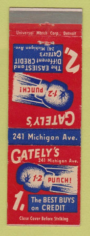 Matchbook Cover - Gately's Department Stores Detroit MI Boxing