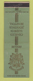 Matchbook Cover - Charles Godwin Jennings Hospital Detroit MI