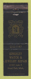 Matchbook Cover - Kingsley Watch Jewelry Repair Hazel Park MI WEAR