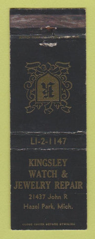 Matchbook Cover - Kingsley Watch Jewelry Repair Hazel Park MI WEAR