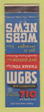 Matchbook Cover - WGBS News Radio Ace Saxon Vending Miami FL