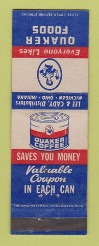 Matchbook Cover - Quaker Coffee WEAR