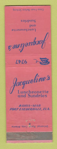 Matchbook Cover - Jacqueline's Luncheonette Fort Lauderdale FL WEAR
