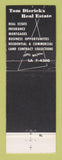 Matchbook Cover - Tom Dierickx Real Estate Insurance Detroit MI WEAR