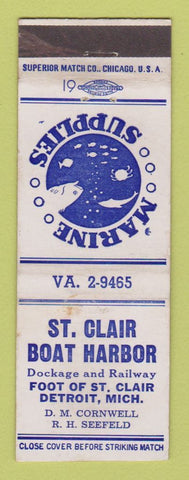 Matchbook Cover - St Clair Boat Harbor Detroit MI WEAR